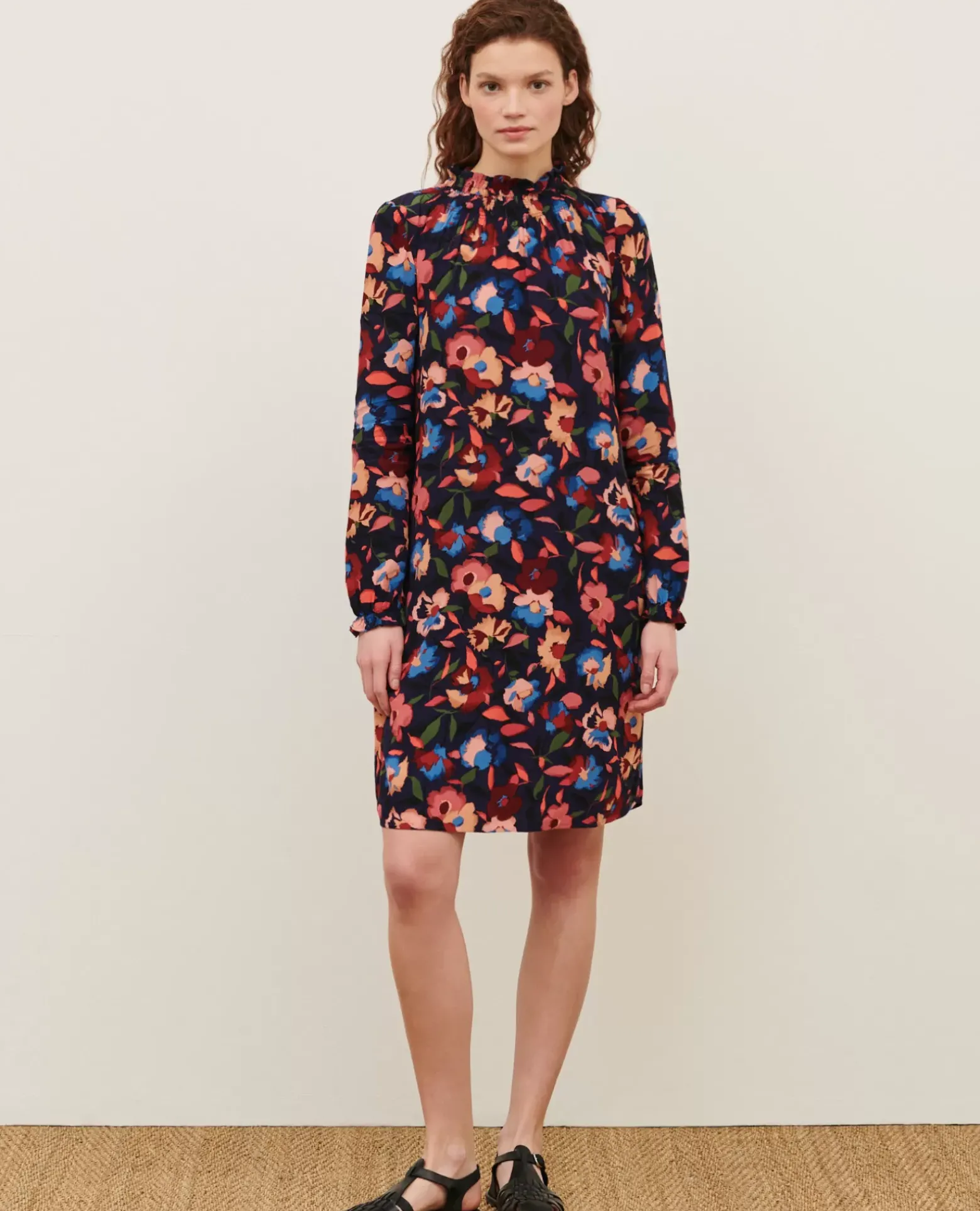 Robes|Comptoir des Cotonniers Aglae - Robe Fluide Imprimee 8858 69 Navy Print