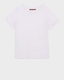 Tops|Comptoir des Cotonniers Amandine - T-Shirt Col Rond En Lin 0700 Lilac Hint
