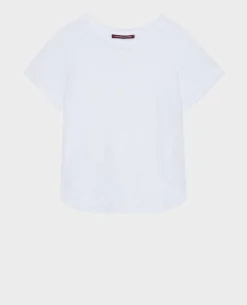 Tops|Comptoir des Cotonniers Amandine - T-Shirt Col Rond En Lin 00 White