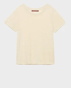 Tops|Comptoir des Cotonniers Amandine - T-Shirt Col Rond En Lin 0300 Castle Wall