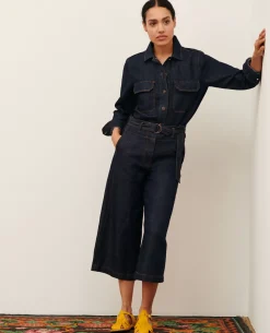 Pantalons|Comptoir des Cotonniers Babeth - Jupe-Culotte 0681 Rinse Denim