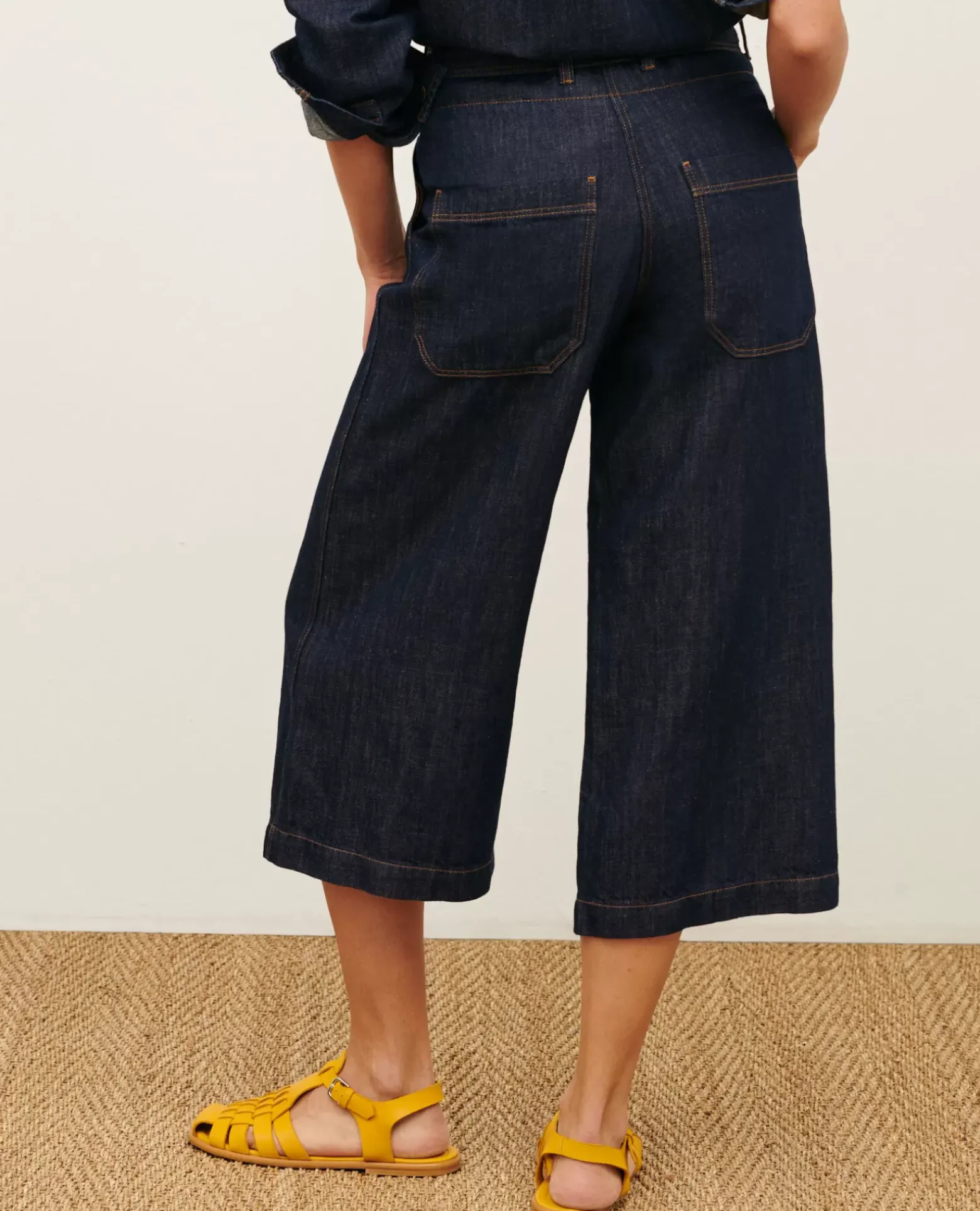 Pantalons|Comptoir des Cotonniers Babeth - Jupe-Culotte 0681 Rinse Denim