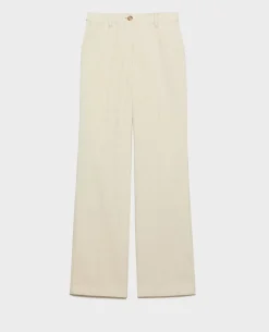 Pantalons|Comptoir des Cotonniers Blandine - Pantalon Droit En Velours Cotele 7107C 02 White