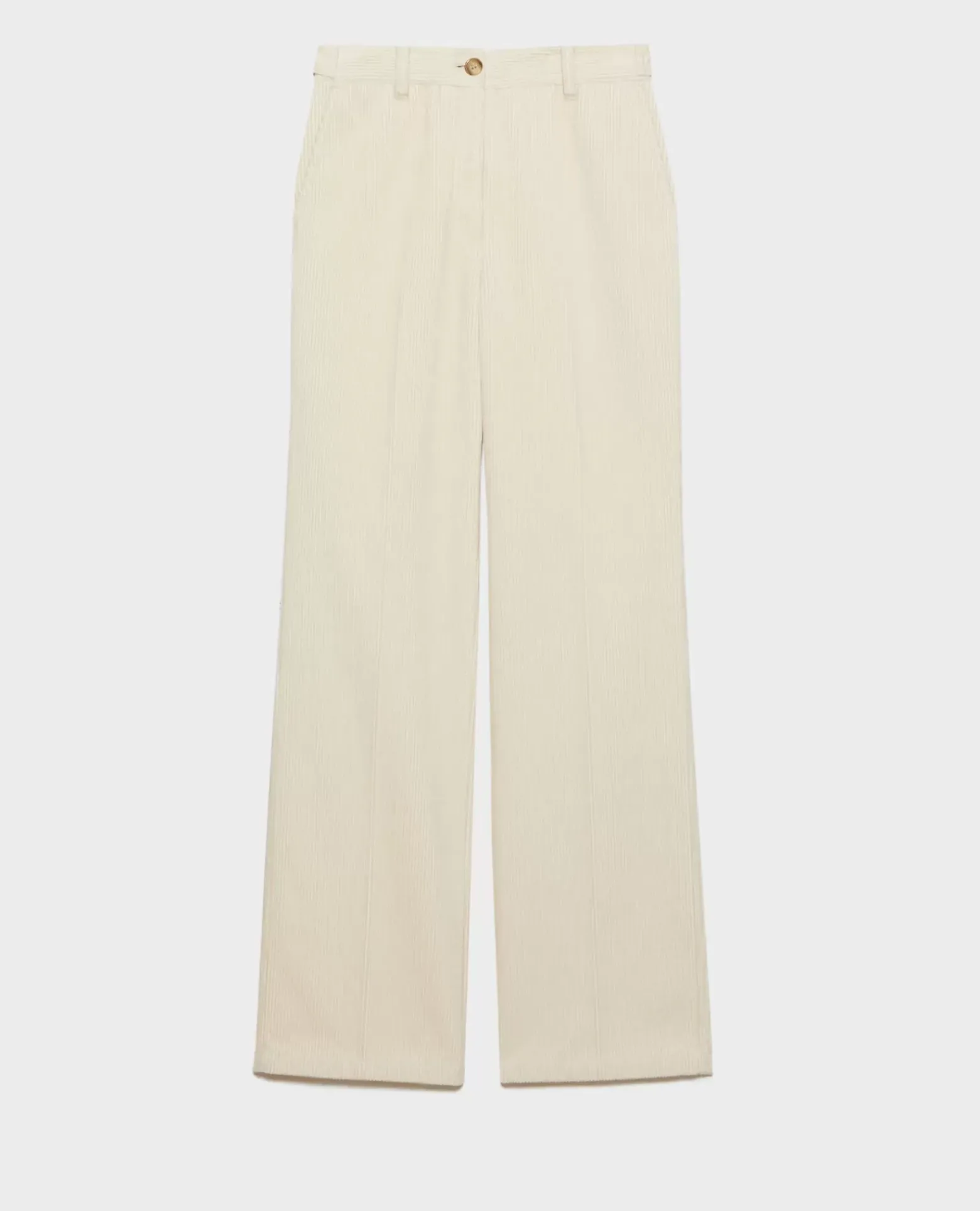 Pantalons|Comptoir des Cotonniers Blandine - Pantalon Droit En Velours Cotele 7107C 02 White
