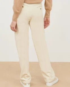 Pantalons|Comptoir des Cotonniers Blandine - Pantalon Droit En Velours Cotele 7107C 02 White