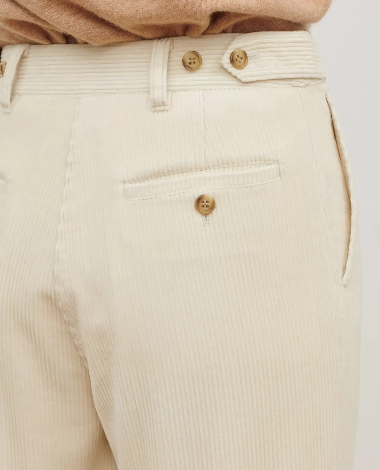 Pantalons|Comptoir des Cotonniers Blandine - Pantalon Droit En Velours Cotele 7107C 02 White