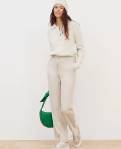 Pantalons|Comptoir des Cotonniers Blandine - Pantalon Droit En Flanelle 8838 40 Cream
