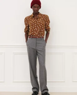 Pantalons|Comptoir des Cotonniers Blandine - Pantalon Droit En Flanelle 8901 04 Gray