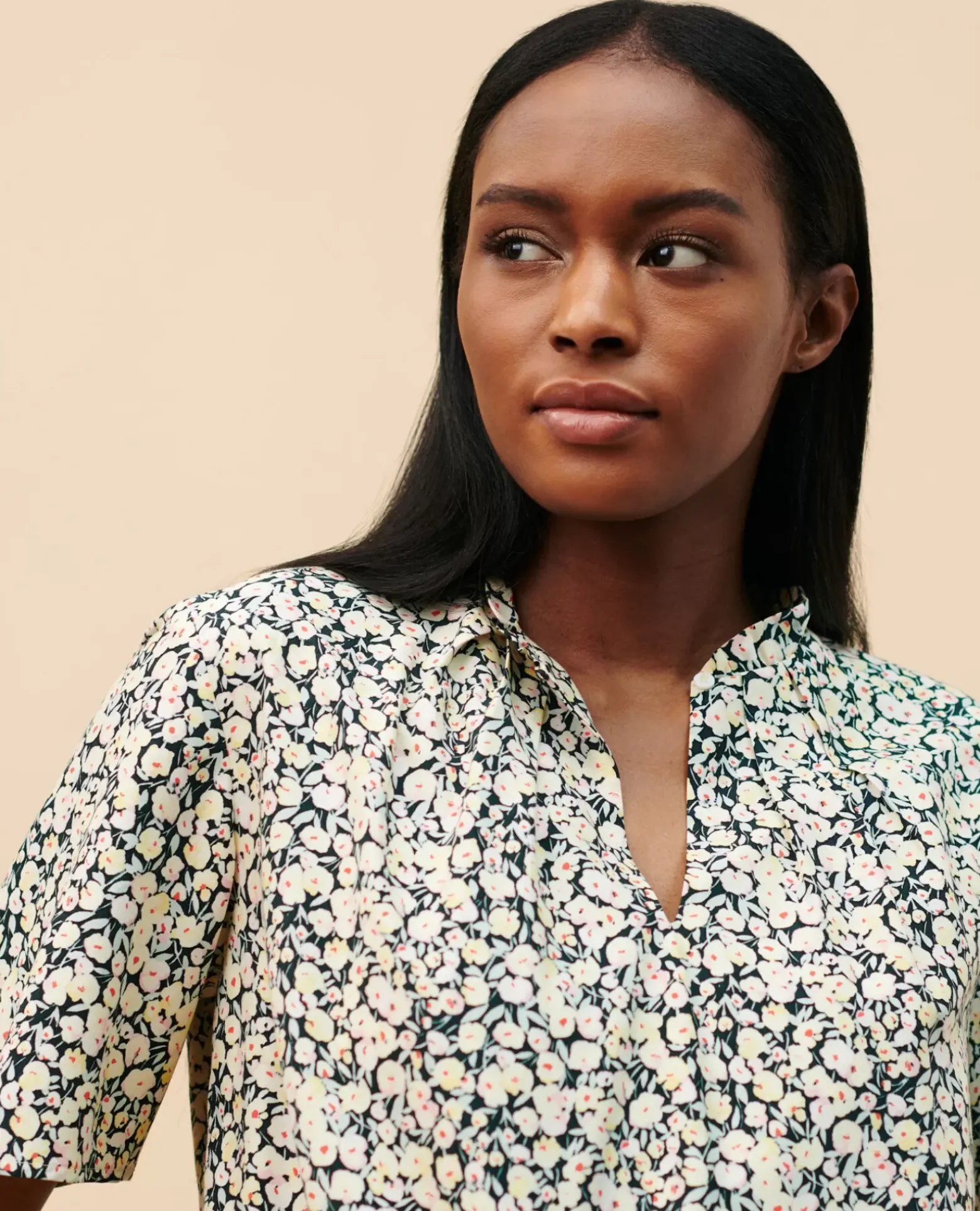 Blouses & Chemises|Comptoir des Cotonniers Blouse Imprimee 7302C 119 Print Yellow