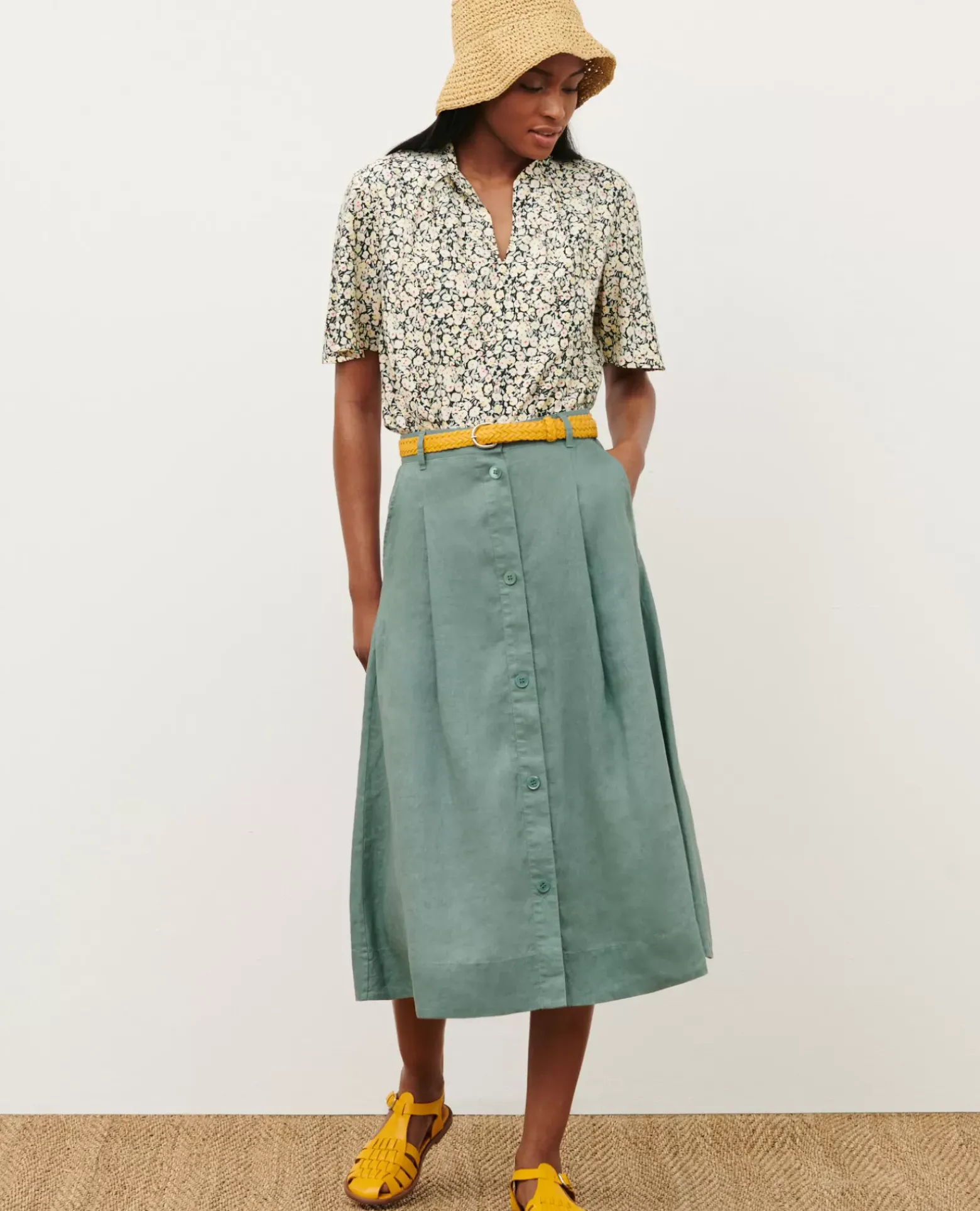 Blouses & Chemises|Comptoir des Cotonniers Blouse Imprimee 7302C 119 Print Yellow