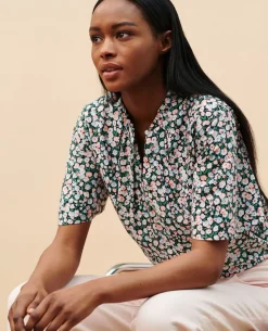 Blouses & Chemises|Comptoir des Cotonniers Blouse Imprimee 7300D 119 Print Blue