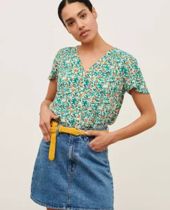 Blouses & Chemises|Comptoir des Cotonniers Blouse Imprimee Fluide 0221 Zest White