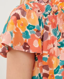 Blouses & Chemises|Comptoir des Cotonniers Blouse Imprimee Fluide 0230 Fauve Orange