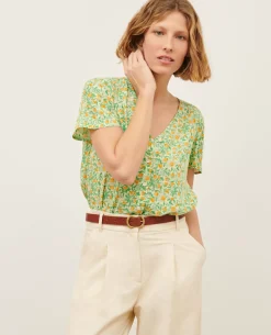 Blouses & Chemises|Comptoir des Cotonniers Blouse Imprimee Fluide 0420 Zest Yellow