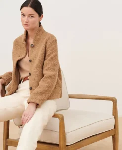 Vestes & Trenchs|Comptoir des Cotonniers Blouson Court En Laine Melangee 8849 31 Beige