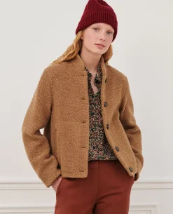 Vestes & Trenchs|Comptoir des Cotonniers Blouson Court En Laine Melangee 8849 31 Beige