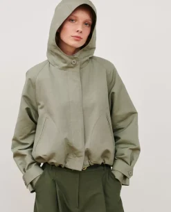 Vestes & Trenchs|Comptoir des Cotonniers Blouson En Lin Melange 0560 Vetiver