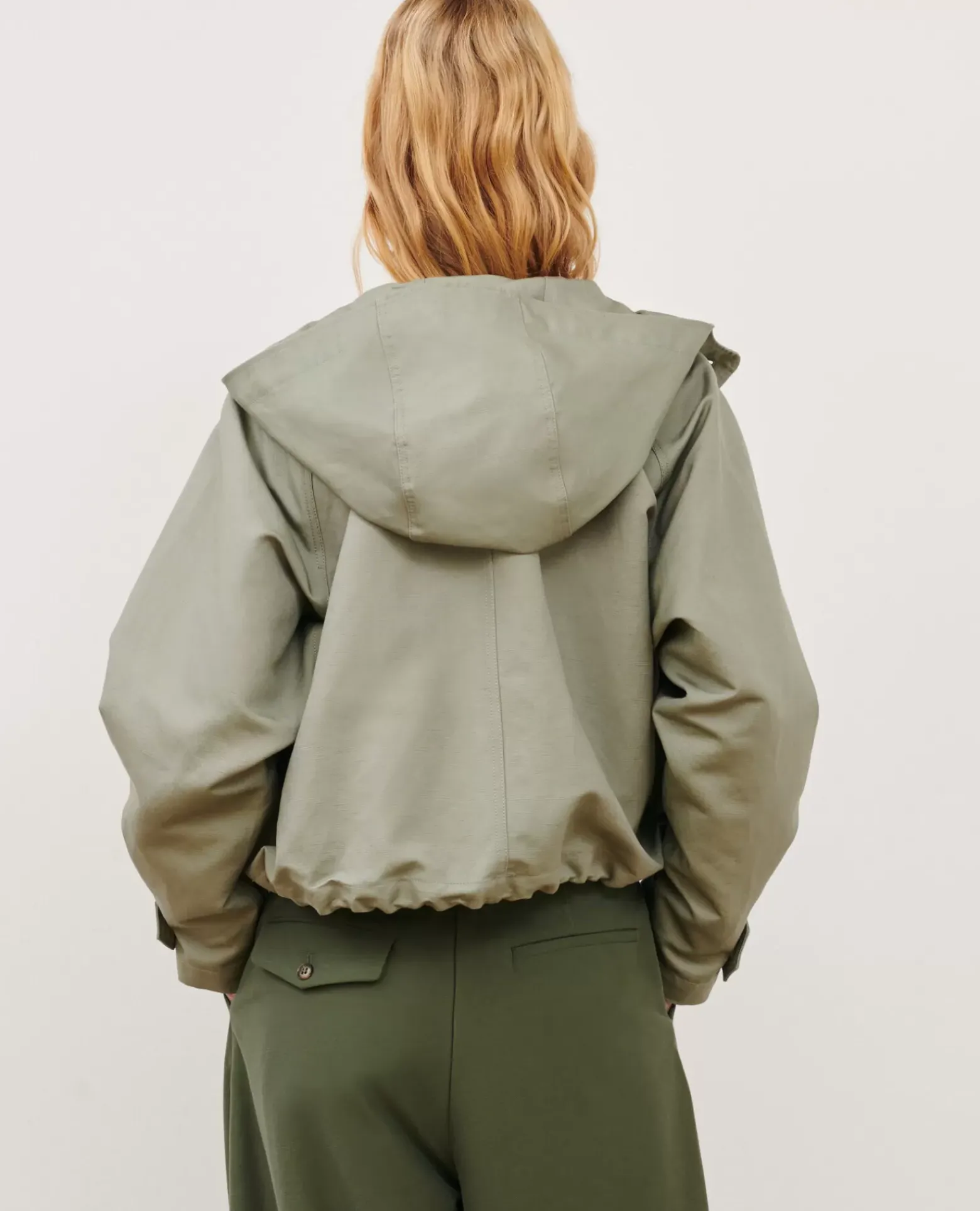 Vestes & Trenchs|Comptoir des Cotonniers Blouson En Lin Melange 0560 Vetiver