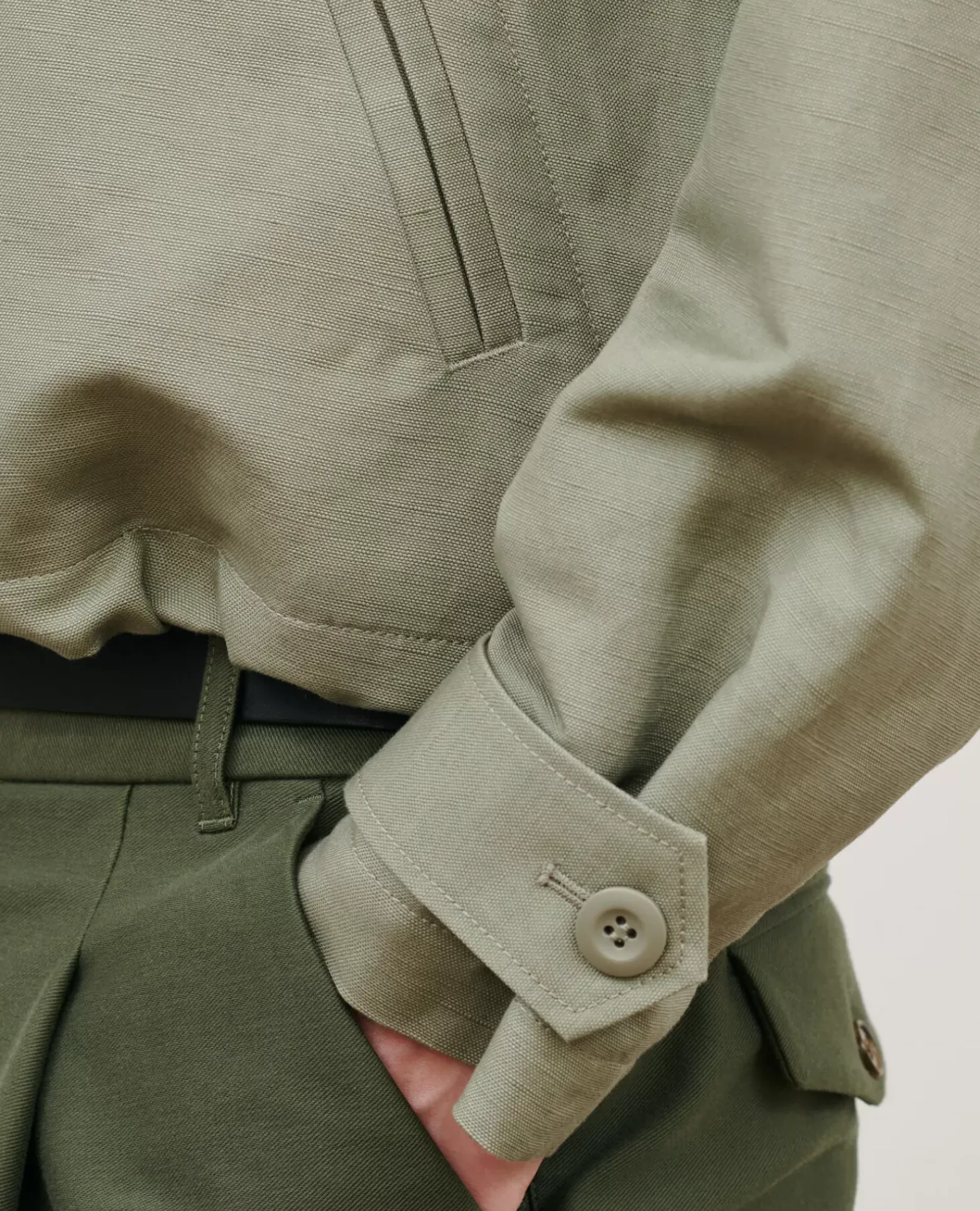Vestes & Trenchs|Comptoir des Cotonniers Blouson En Lin Melange 0560 Vetiver