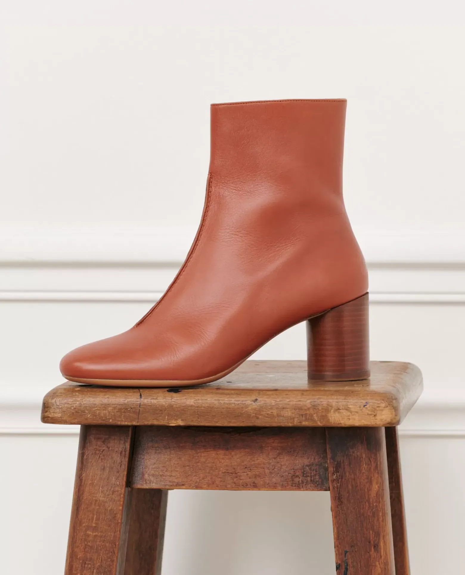 Chaussures|Comptoir des Cotonniers Boots A Talon En Cuir 8884 34 Brown