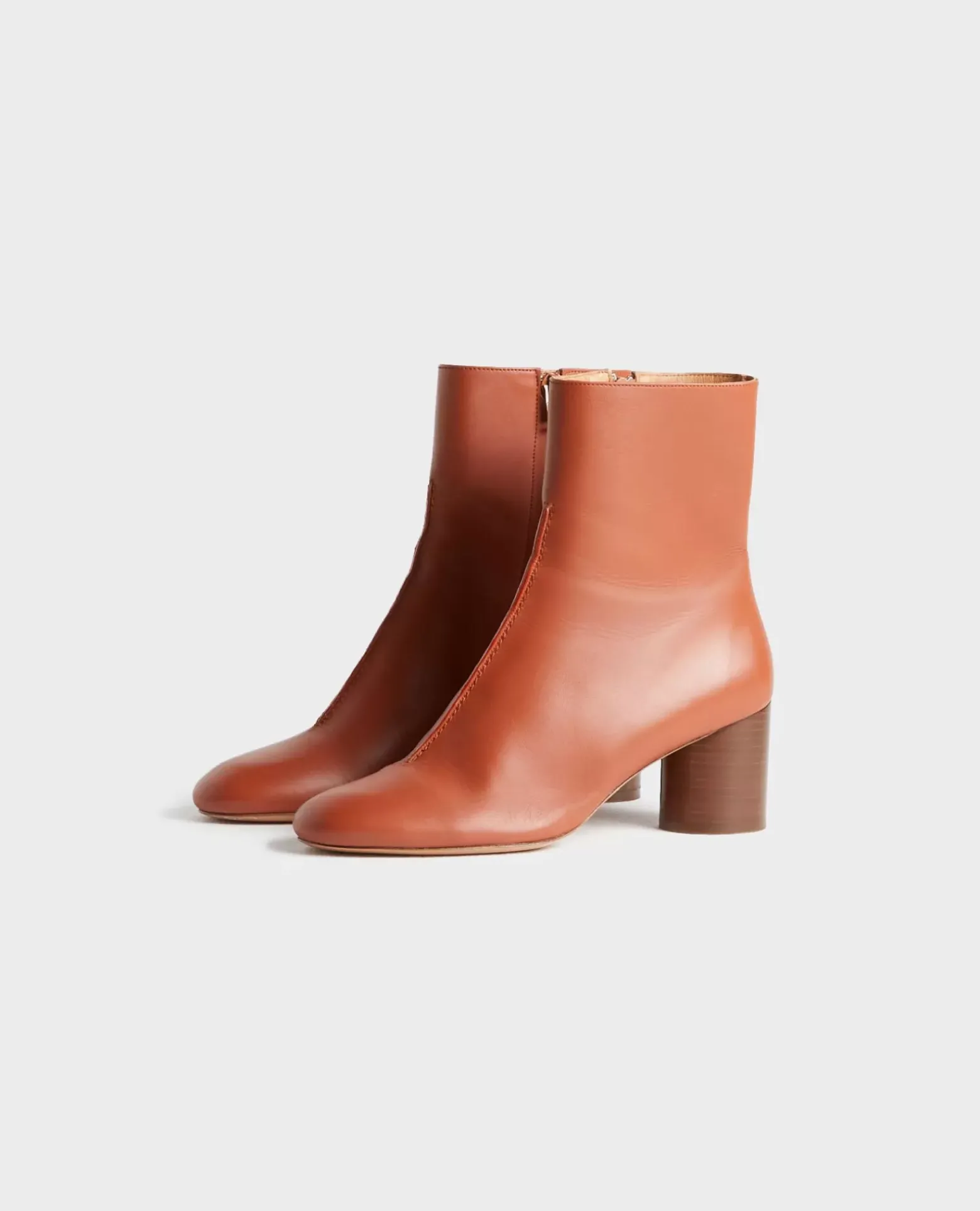 Chaussures|Comptoir des Cotonniers Boots A Talon En Cuir 8884 34 Brown