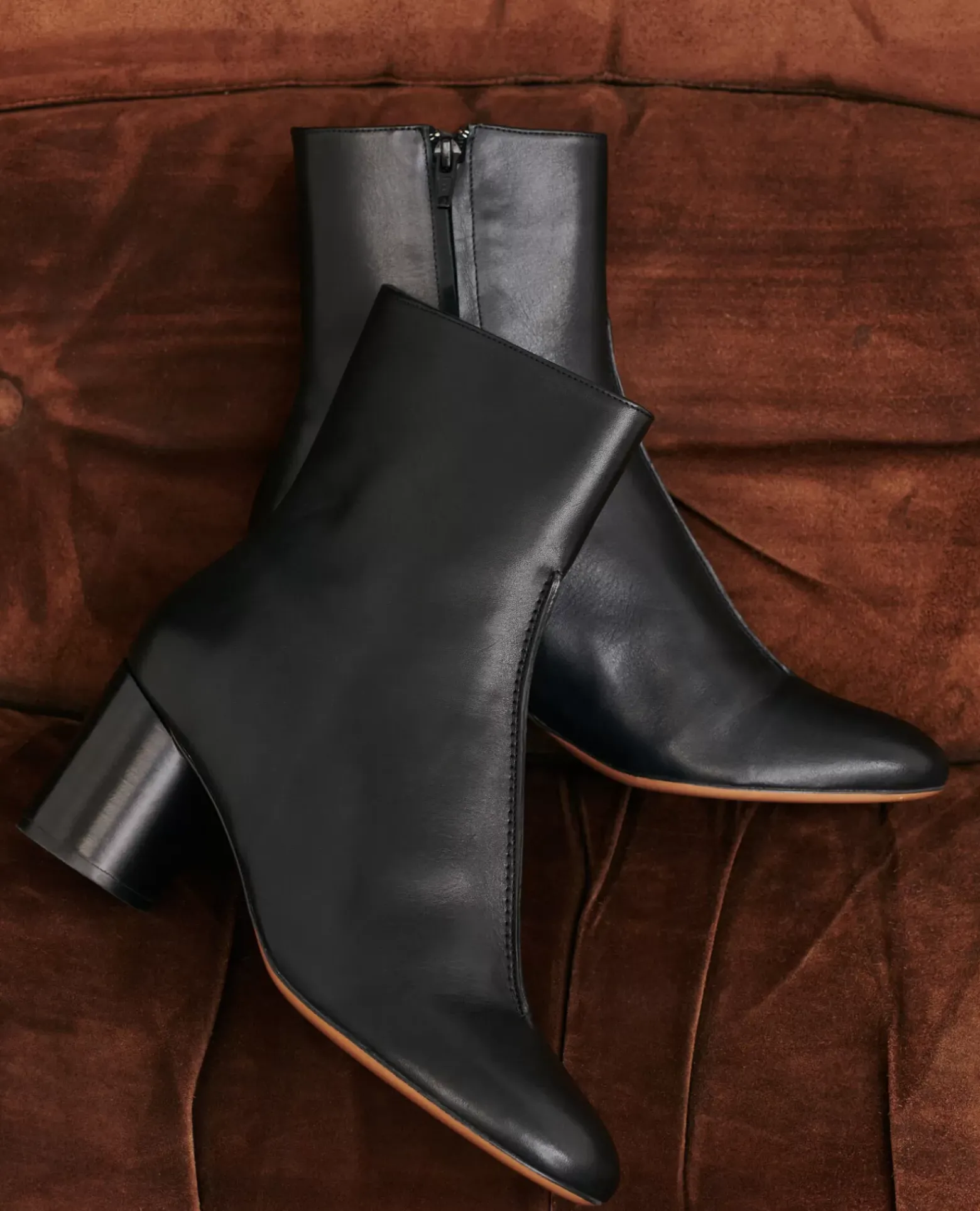 Chaussures|Comptoir des Cotonniers Boots A Talon En Cuir 4216 Black_Beauty
