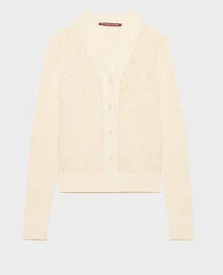 Maille|Comptoir des Cotonniers Cardigan Ajoure En Coton 0401 Ivory