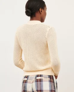 Maille|Comptoir des Cotonniers Cardigan Ajoure En Coton 0401 Ivory