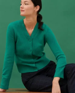 Maille|Comptoir des Cotonniers Cardigan En Cachemire 0553 Emerald Green