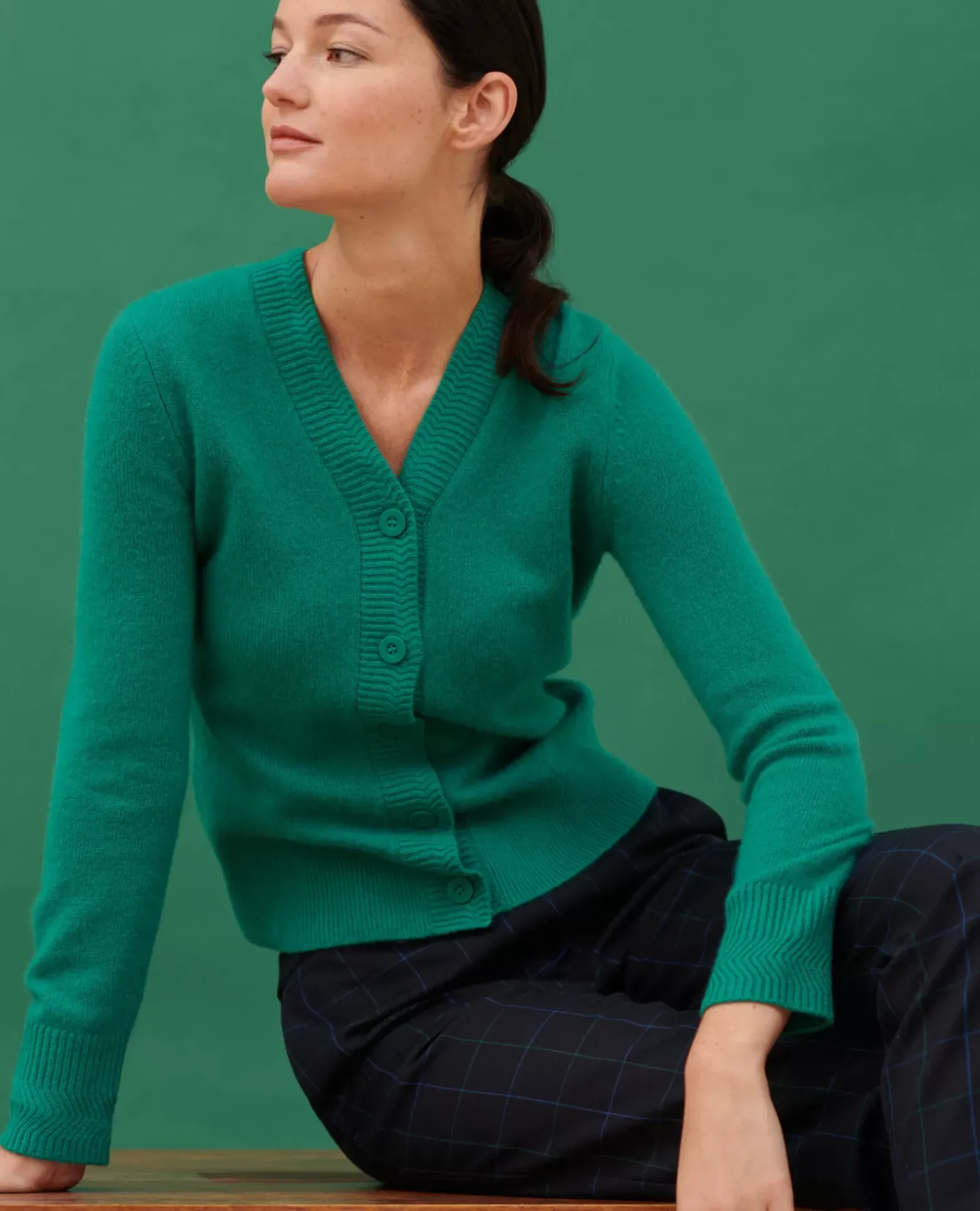 Maille|Comptoir des Cotonniers Cardigan En Cachemire 0553 Emerald Green