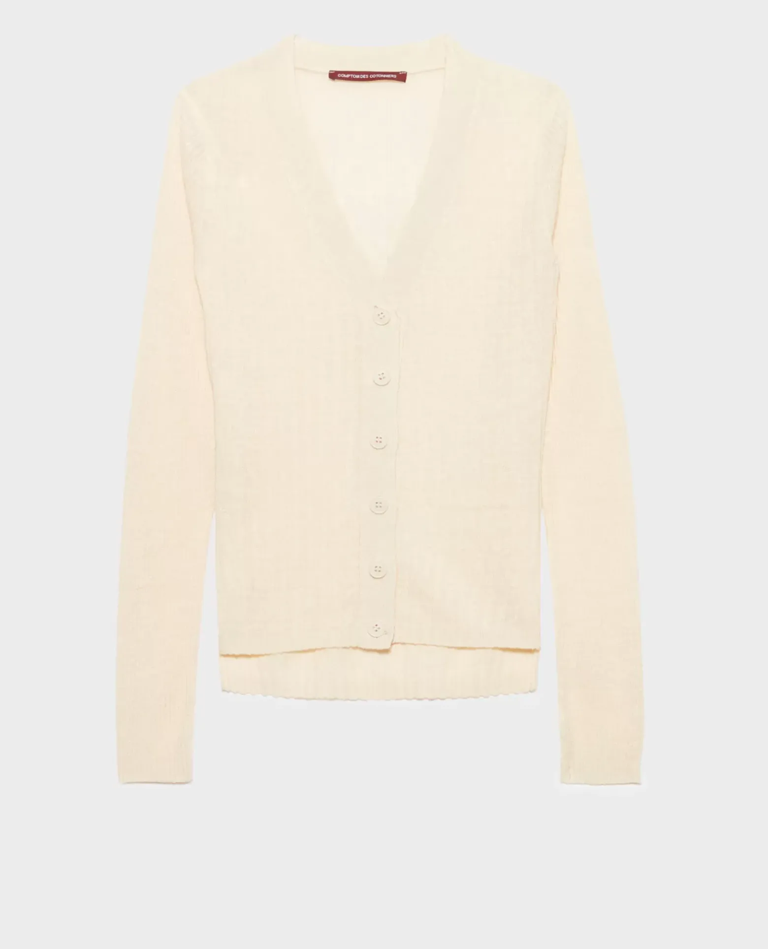 Maille|Comptoir des Cotonniers Cardigan En Lin 0010 Buttercream