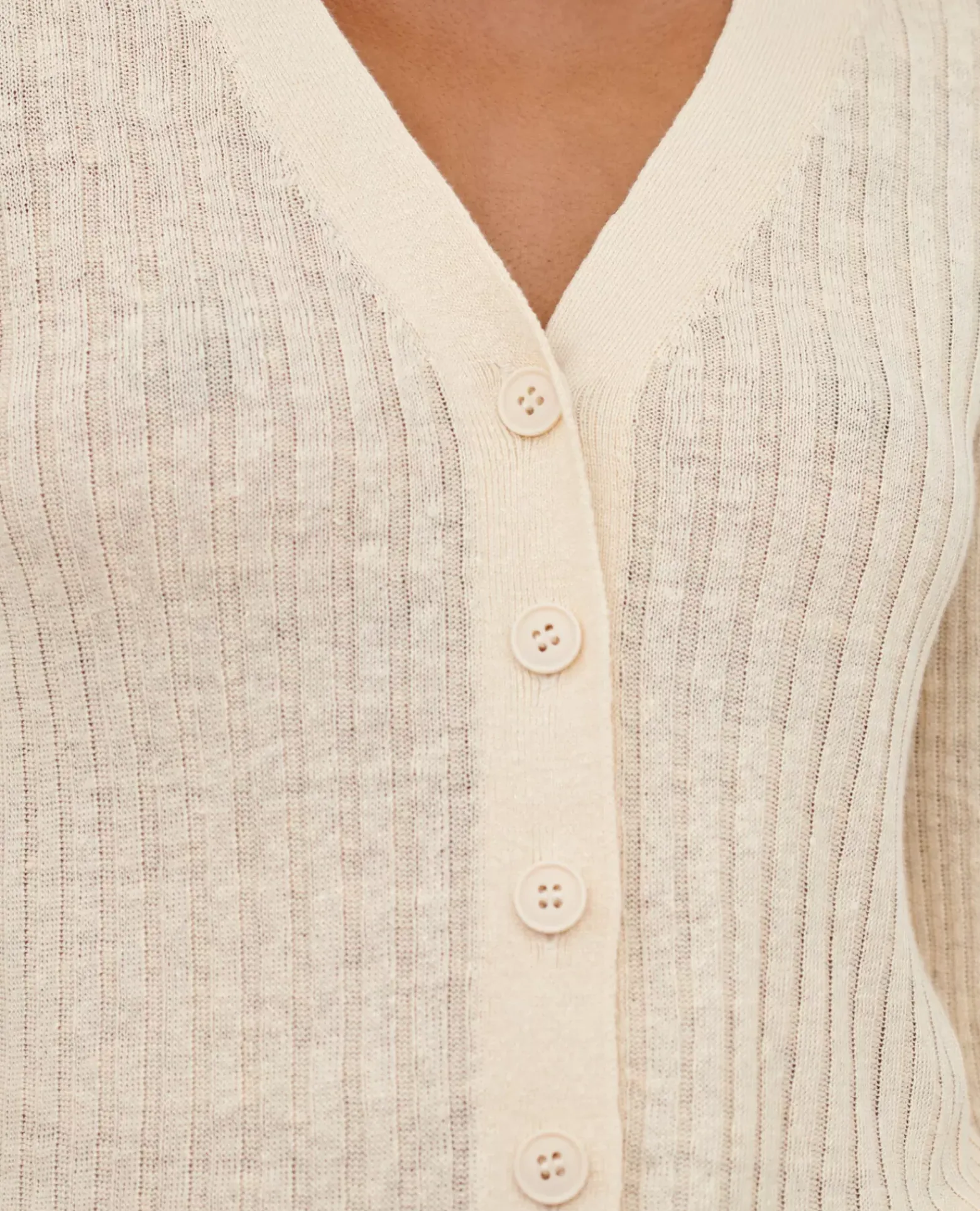 Maille|Comptoir des Cotonniers Cardigan En Lin 0010 Buttercream
