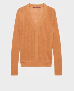 Maille|Comptoir des Cotonniers Cardigan En Lin 0320 Almond Brown