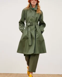 Vestes & Trenchs|Comptoir des Cotonniers Catherine - Trench Ample 0571 Thyme Green