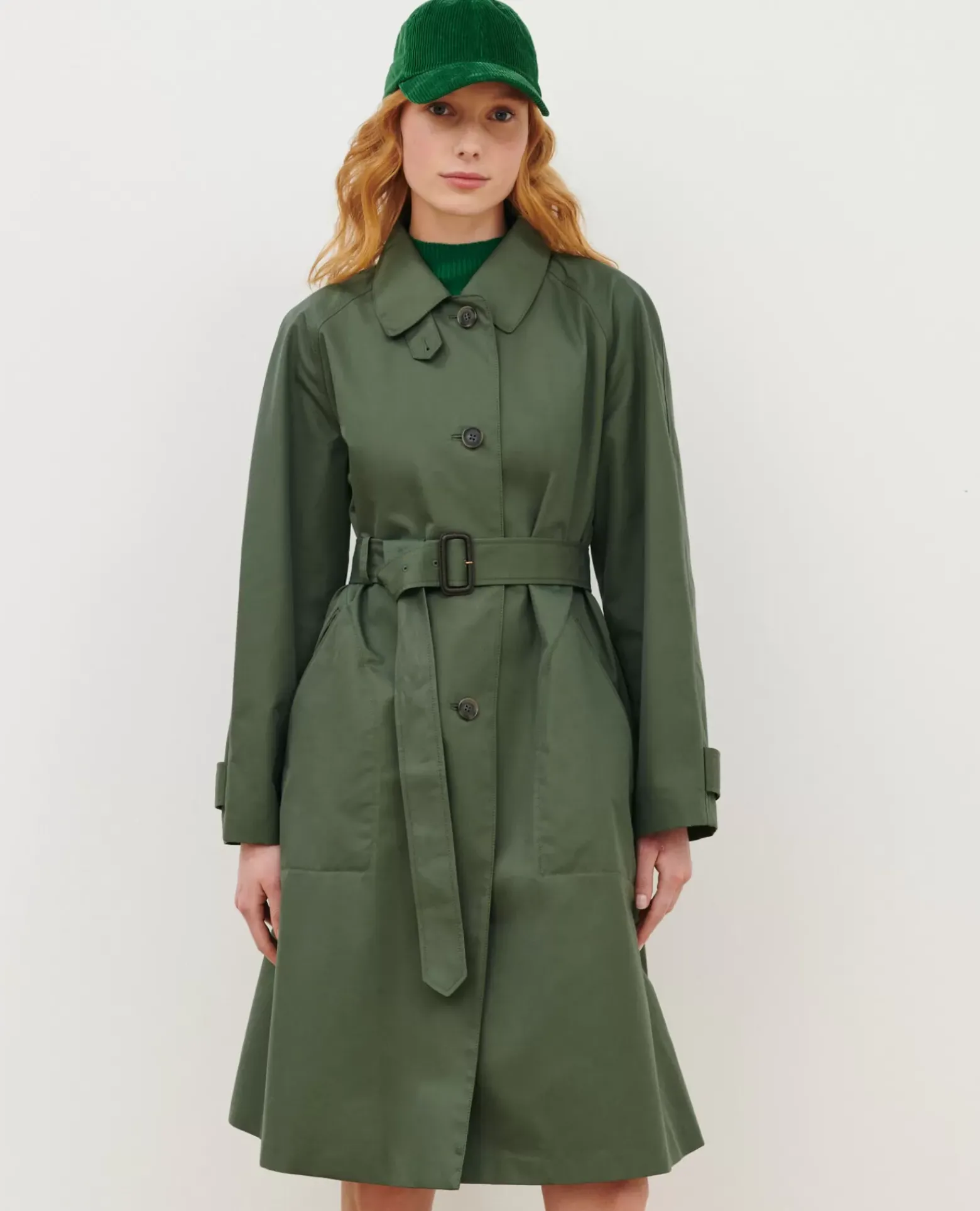 Vestes & Trenchs|Comptoir des Cotonniers Catherine - Trench Ample 0571 Thyme Green