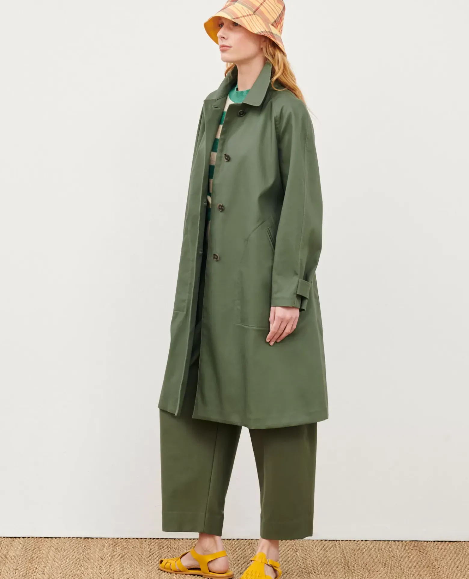 Vestes & Trenchs|Comptoir des Cotonniers Catherine - Trench Ample 0571 Thyme Green