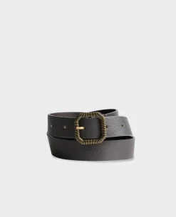 Ceintures|Comptoir des Cotonniers Ceinture Fine En Cuir 8879 58 Darkgreen