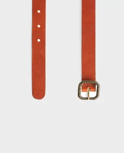 Ceintures|Comptoir des Cotonniers Ceinture Fine En Cuir 7023 29 Dark Orange