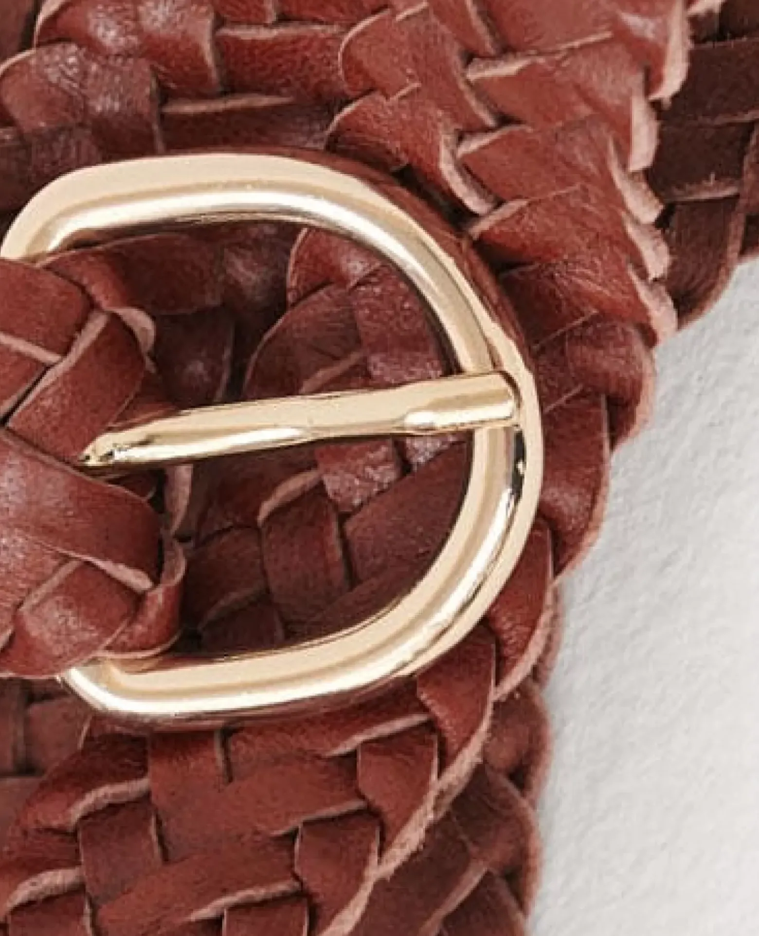 Ceintures|Comptoir des Cotonniers Ceinture Fine Tressee En Cuir 4161C Brandy Brown