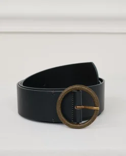 Ceintures|Comptoir des Cotonniers Ceinture Large En Cuir 9901 09 Faded Black