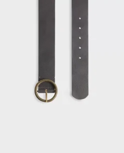 Ceintures|Comptoir des Cotonniers Ceinture Large En Cuir 9901 09 Faded Black