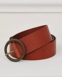 Ceintures|Comptoir des Cotonniers Ceinture Large En Cuir 9902 29 Dark Orange