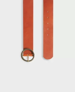 Ceintures|Comptoir des Cotonniers Ceinture Large En Cuir 9902 29 Dark Orange