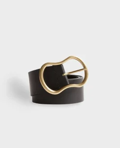 Ceintures|Comptoir des Cotonniers Ceinture Large En Cuir 8853 09 Black