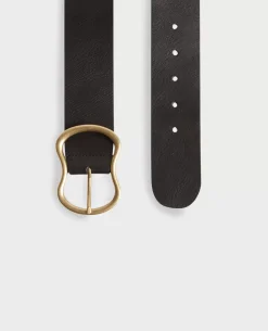 Ceintures|Comptoir des Cotonniers Ceinture Large En Cuir 8853 09 Black