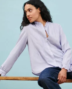 Blouses & Chemises|Comptoir des Cotonniers Chemise En Coton 0612 Blue Mini Stripes