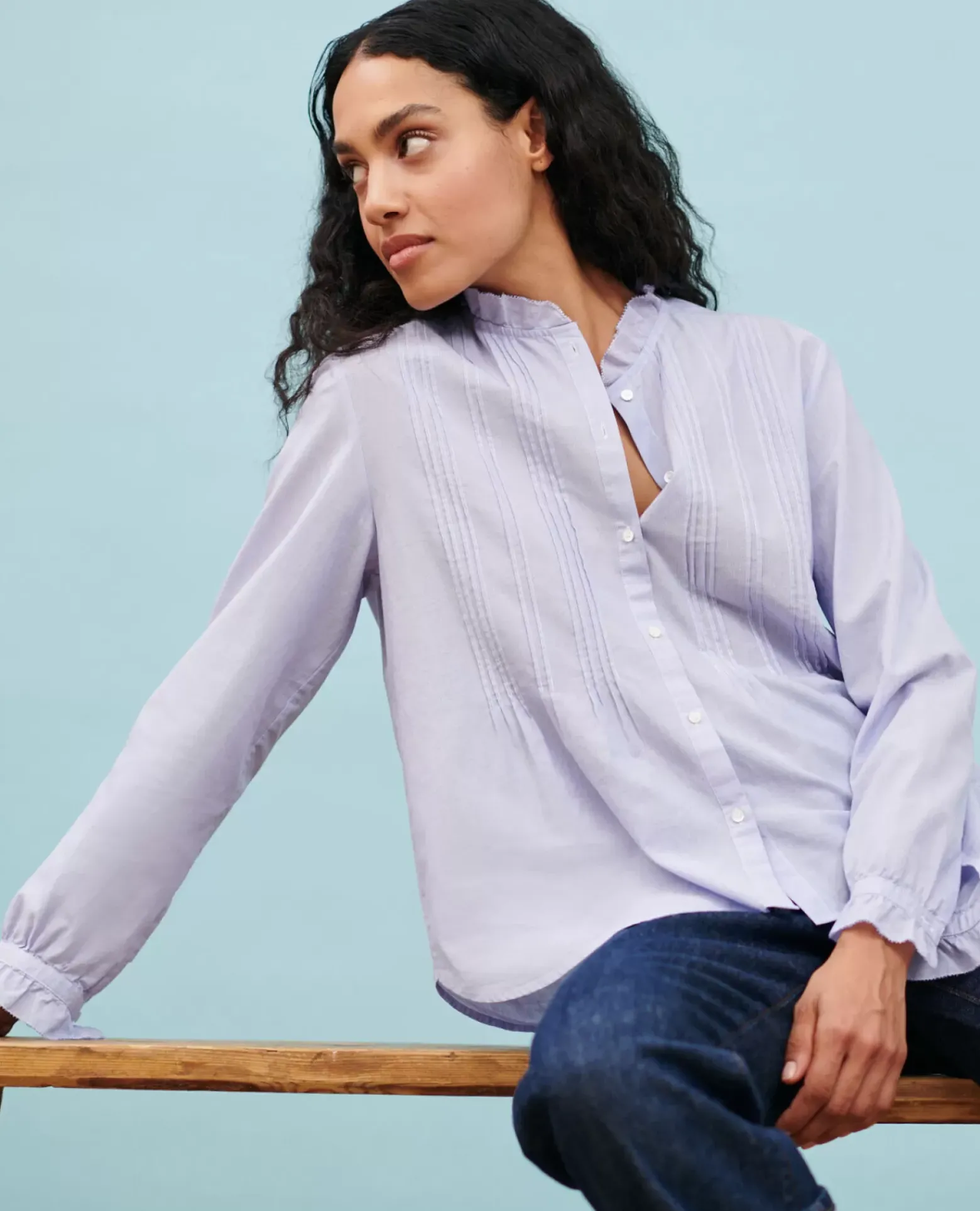 Blouses & Chemises|Comptoir des Cotonniers Chemise En Coton 0612 Blue Mini Stripes