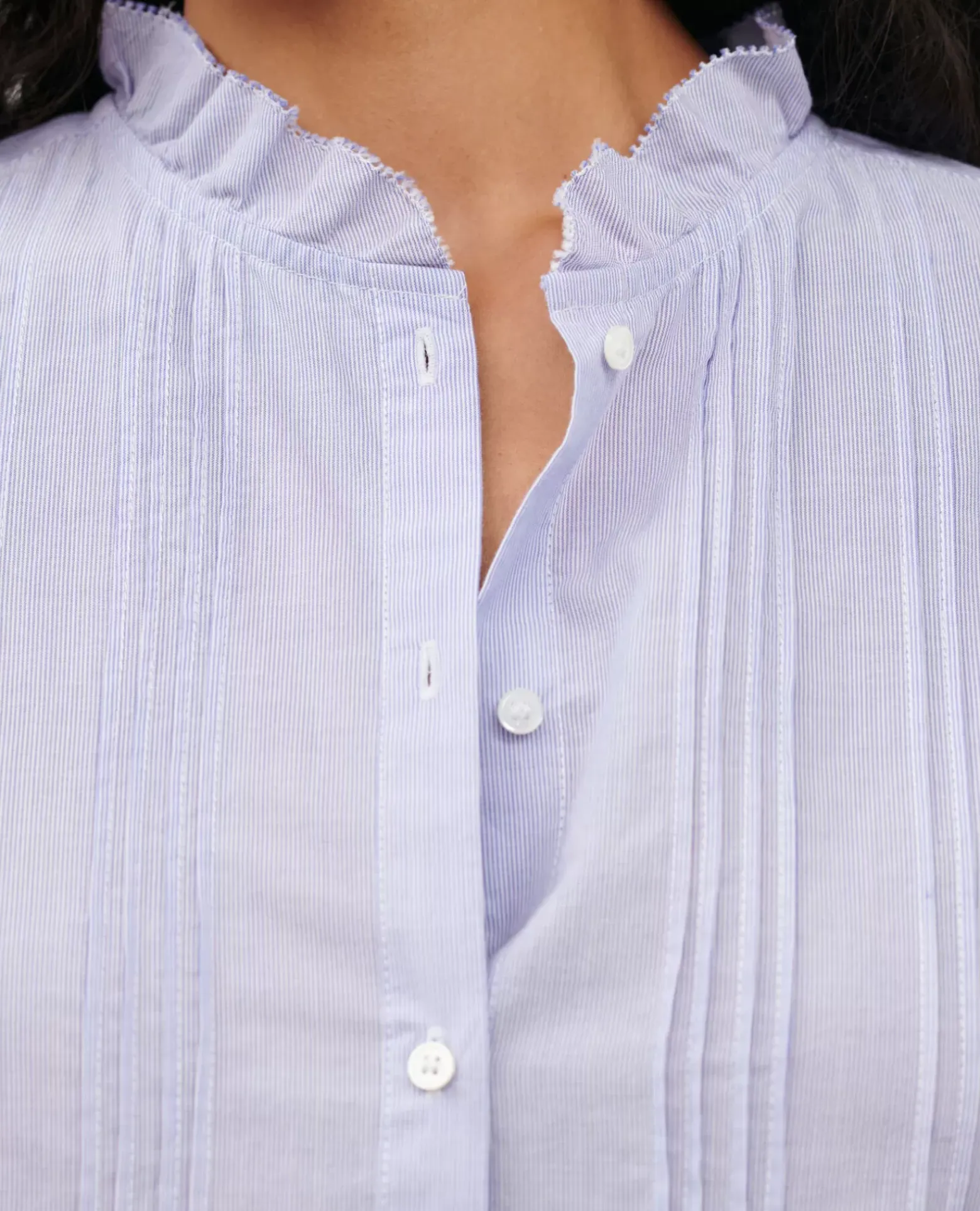 Blouses & Chemises|Comptoir des Cotonniers Chemise En Coton 0612 Blue Mini Stripes