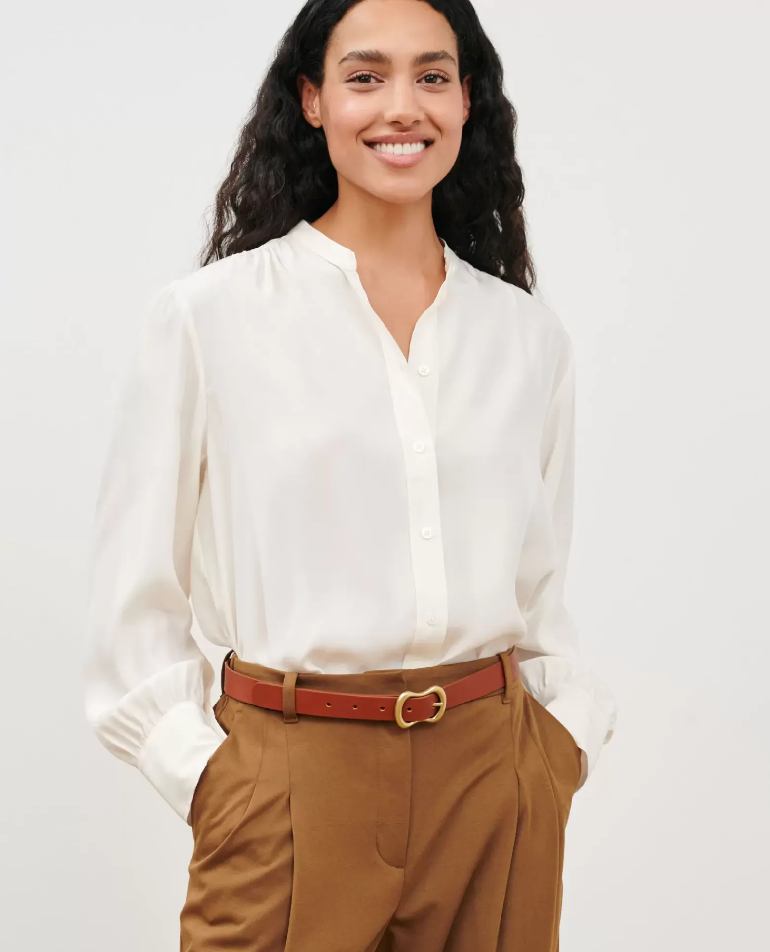 Blouses & Chemises|Comptoir des Cotonniers Chemise En Soie 4224 Gardenia