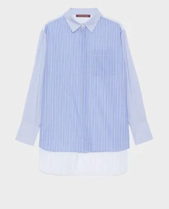 Blouses & Chemises|Comptoir des Cotonniers Chemise Liquette En Coton 0622 Blue Medium Stripes